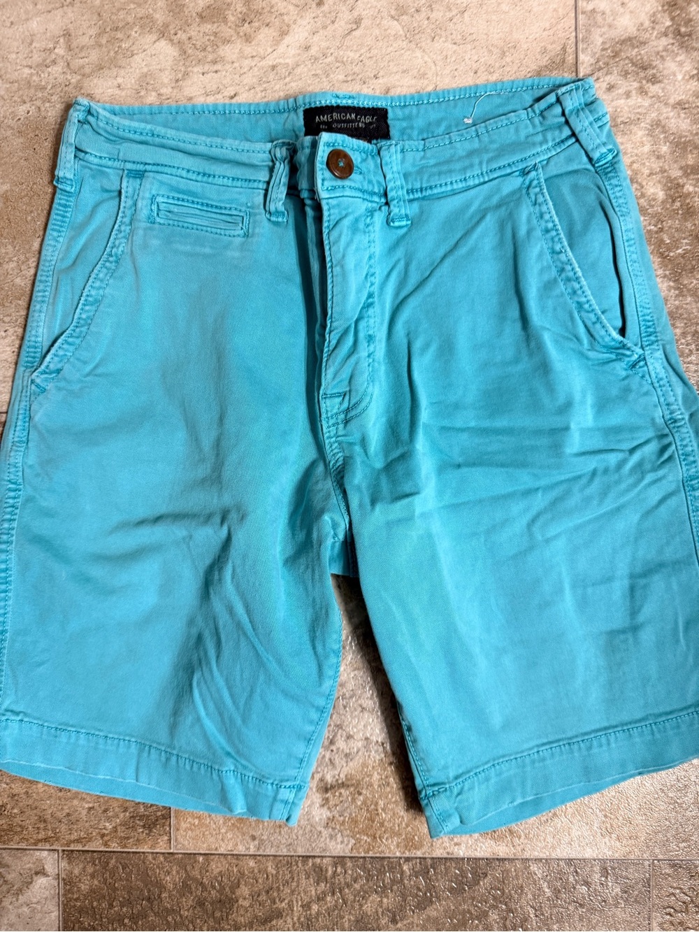 American Eagle Outfitters Teal Flat Front Men's Shorts